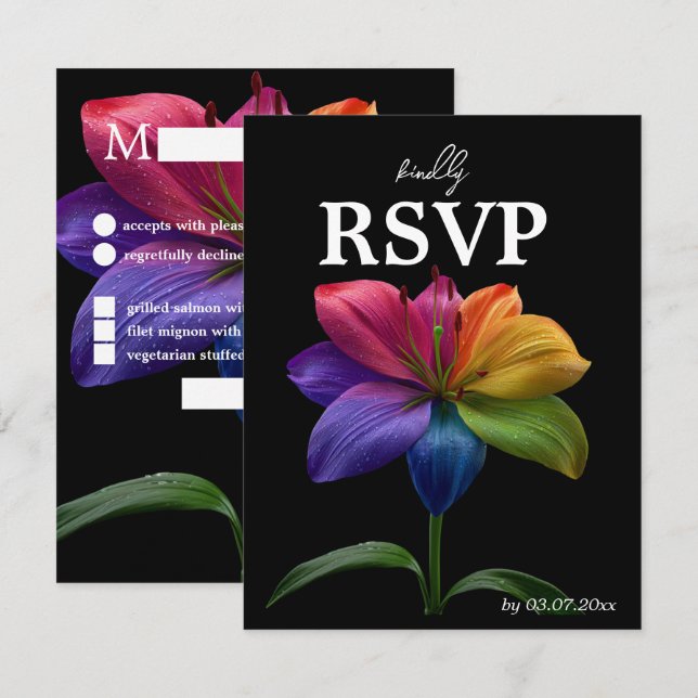 🌈 Orçamento de RSVP Feast & Flourish Technicolor  (Frente/Verso)