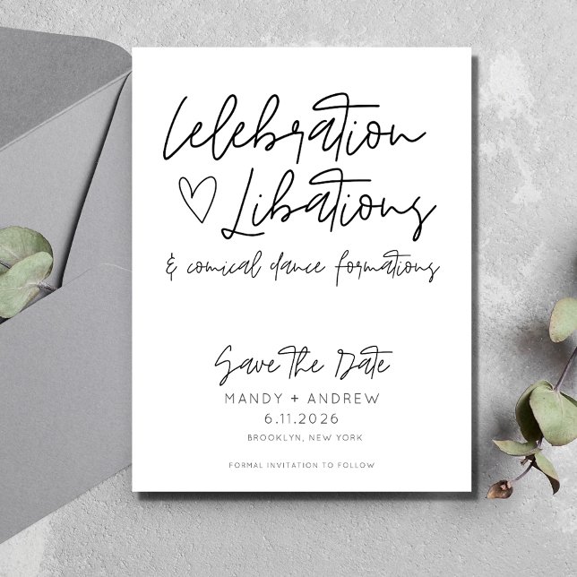 Orçamento Divertido para Casamento Convite de Ante (Funny Budget Wedding Save the Date Postcard)