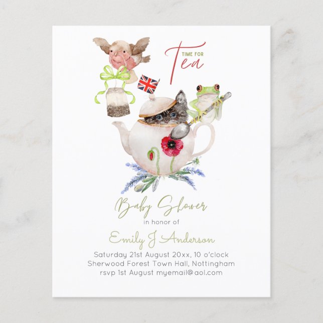 Orçamento do Chá de fraldas do Partido do Chá de M (Frente)