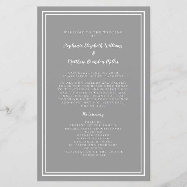Orçamento do roteiro de casamento branco cinza Pro (Frente)