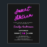 Orçamento Doce 16 Dezesseis Festas de aniversário<br><div class="desc">Prepare-se para a festa como nos anos 80 com nosso Convite de aniversário Retro Neon Doce 16! Este vibrante e enérgico convite traz as luzes de néon e as vibrações estranhas do passado para o presente para uma celebração inesquecível. Apresentando cores ousadas retrógradas neon e um divertido design dos anos...</div>
