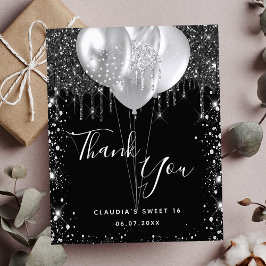 Orçamento Doce 16 obrigado preto de cintilação pra