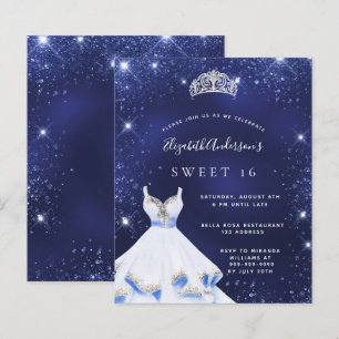 Orçamento Doce 16 poeira azul brilhante vestido t