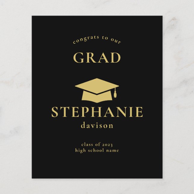 Orçamento Dourado Boné Negro Parabéns Formando For (Frente)