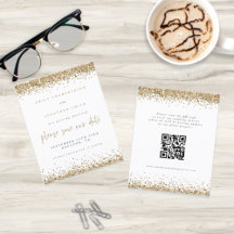 Orçamento Dourado Brilhante Código QR Casamento Sa