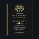 Orçamento Dourado e Mascarada Negro Doce 16 Partid<br><div class="desc">Orçamento Dourado e Mascarada Negro Doce 16 Convites de festas por Eugene_Design.</div>