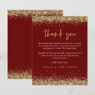 Orçamento Dourado Glitter Noivado Borgonha Obrigad