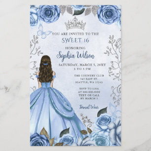 Orçamento Dusty Blue Silver Floral Princesa Doce 1