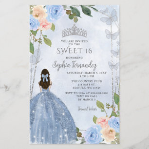 Orçamento Dusty Blue Silver Floral Princesa Doce 1
