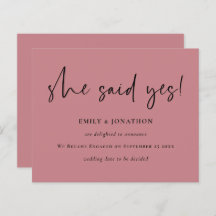 Orçamento Ela Disse Sim Anúncio de Noivado Rosa