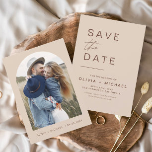 Orçamento Elegante Boho Save the Date Foto Minimal