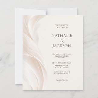 ORÇAMENTO Elegante Convite de Casamento em Marfim