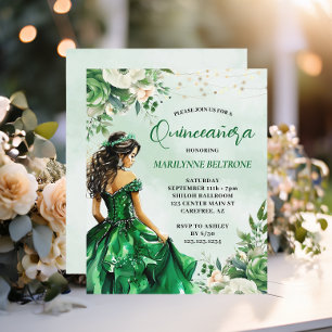 Orçamento Elegante Floral Verde Princesa Quinceañe