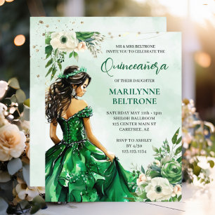 Orçamento Elegante Floral Verde Princesa Quinceañe