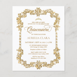 ORÇAMENTO Elegante Ivory White Dourada Tiara Quinc