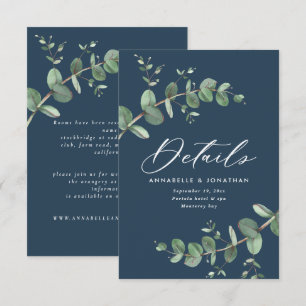 Orçamento elegante marinho azul de eucalipto RSVP