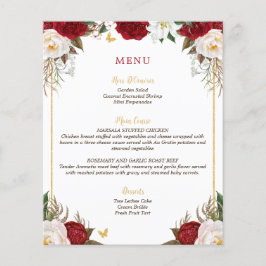 Orçamento Elegante Red Floral Quinceañera Menu