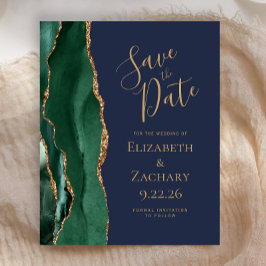 Orçamento Esmeralda Verde Dourado Ágata Azul-Marin