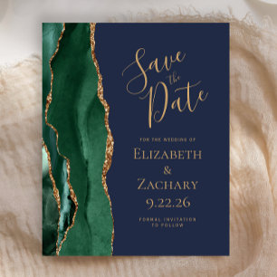 Orçamento Esmeralda Verde Dourado Ágata Azul-Marin