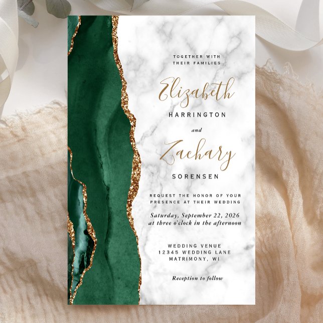 Orçamento Esmeralda Verde Dourado Ágata Mármore Ca (Criador carregado)