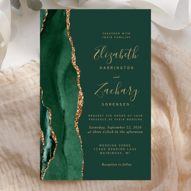 Orçamento Esmeralda Verde Ouro Ágata Casamento (Criador carregado)
