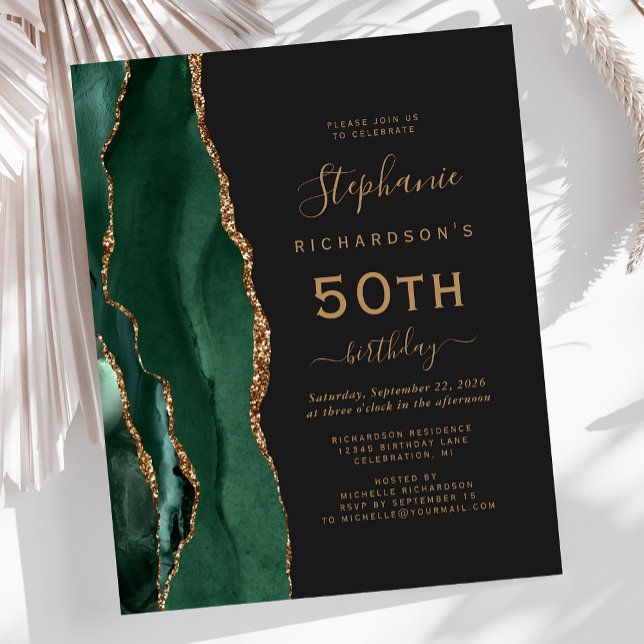 Orçamento Esmeralda Verde Ouro Ágata Escuro 50º An (Criador carregado)