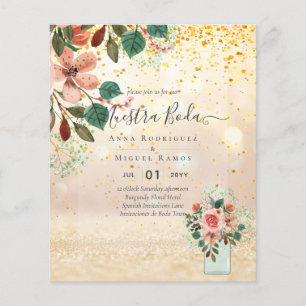 orçamento espanhol Invitões Caseiros Burgundy Flor