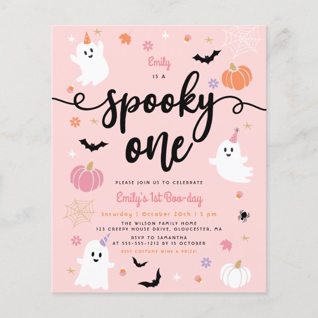 Orçamento Estranho Um Fantasma Rosa de Halloween 1 (Frente)