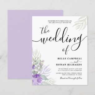 Orçamento Eucalipto Aquarela Roxo Casamento
