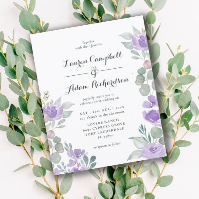 Orçamento Eucalipto Aquarela Roxo Casamento (Criador carregado)