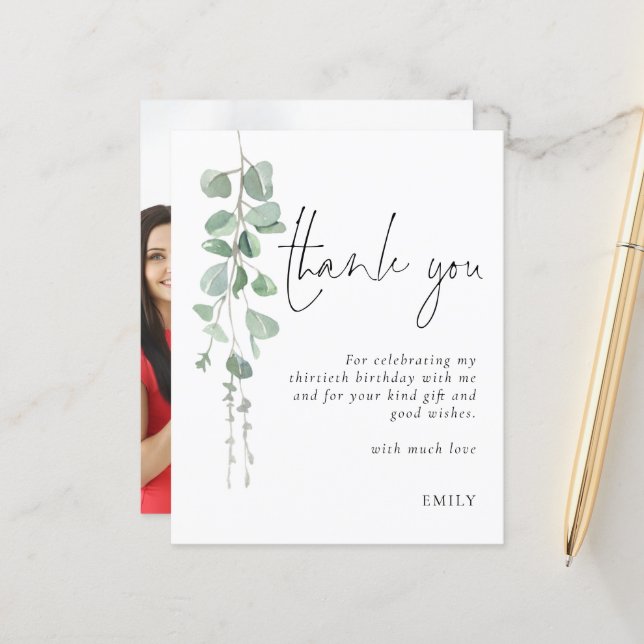 Orçamento Eucalipto Foto 30º Aniversário Obrigado (Frente/Verso In Situ)