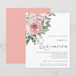 Orçamento Eucalyptus Blush Florals Quinceañera C