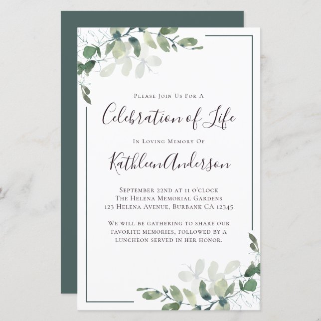 Orçamento Eucalyptus Celebração do Convite à Vida (Frente/Verso)