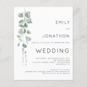 Orçamento Eucalyptus Código QR Convite de Casament