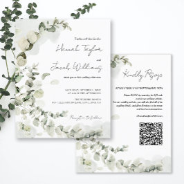 Orçamento Eucalyptus Código QR Convite de Casament