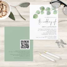 Orçamento Eucalyptus Código QR Convite de Casament
