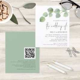 Orçamento Eucalyptus Código QR Convite de Casament