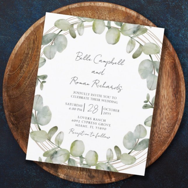 Orçamento Eucalyptus Convite Dourado Casamento Ver (Criador carregado)