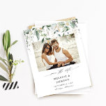 Orçamento Eucalyptus Glow Foto Salvar Data<br><div class="desc">** SATIN PAPER É PAPEL FINO. ATUALIZE O PAPEL PARA OBTER UM PAPEL MAIS ESPESADO. TEM UMA OPÇÃO PARA ENVELOPES. *** Economize dinheiro em convites formais com este convite menor que tem uma opção para envelopes. Prepare seus convidados para o maravilhoso casamento com seus Cartões salve a data de Foto...</div>