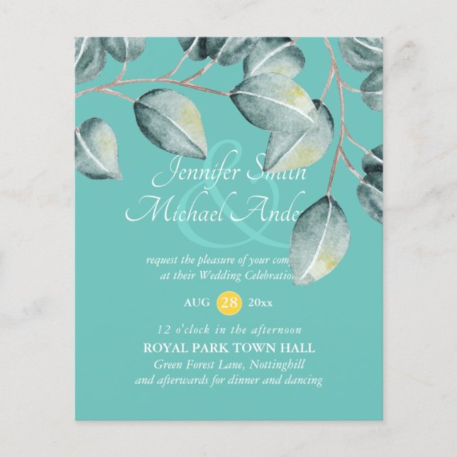 Orçamento Eucalyptus Greenerase deixa Convites de  (Frente)