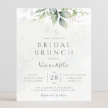 Orçamento Eucalyptus Greenery Bridal Brunch Convit<br><div class="desc">Bonito convite para brunch bridal com aquarela eucalipto e folhas de ouro.</div>