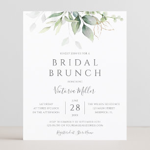 Orçamento Eucalyptus Greenery Bridal Brunch Convit
