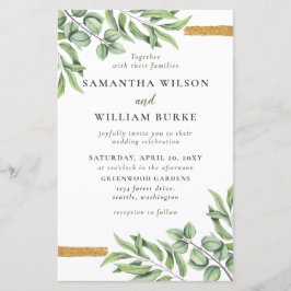 Orçamento Eucalyptus Greenery Convite para Casamen