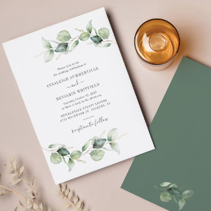 Orçamento Eucalyptus Greenery Convite para Casamen