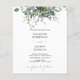 Orçamento Eucalyptus Greenery Convite para Casamen