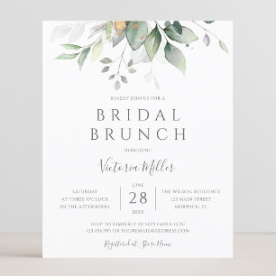 Orçamento Eucalyptus Greenery deixa Bridal Brunch