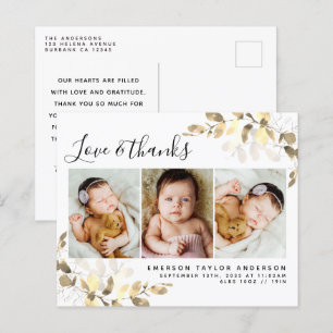 Orçamento Eucalyptus Photo Baby Obrigado Cartão-po