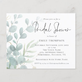 Orçamento Eucalyptus Pó Chá de panela Azul Convite