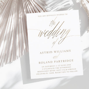 Orçamento Faux Dourado Caligrafia o Casamento de