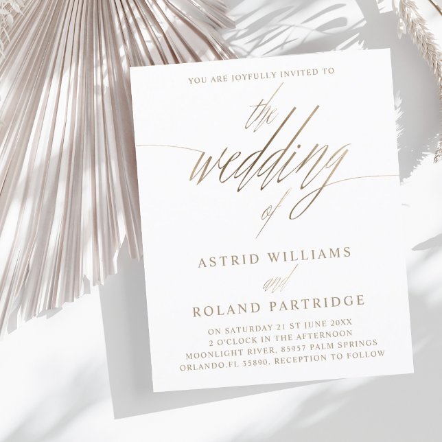 Orçamento Faux Dourado Caligrafia o Casamento de (Criador carregado)